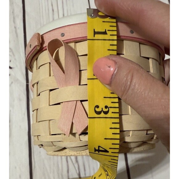Longaberger 2006 Whitewashed Horizon of Hope  Liner Lid Basket Breast Cancer - Picture 11 of 11